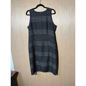 Agnona $1,400 Bergdorff Italy Wool Blend Sleeveless Dress Black White Geometric